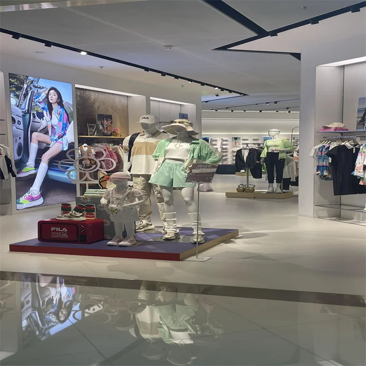 CIRI Latest Mass Production Colorful Metal Custom Display Rack Fashion Clothing Boutique Display Shelf for Retail Store