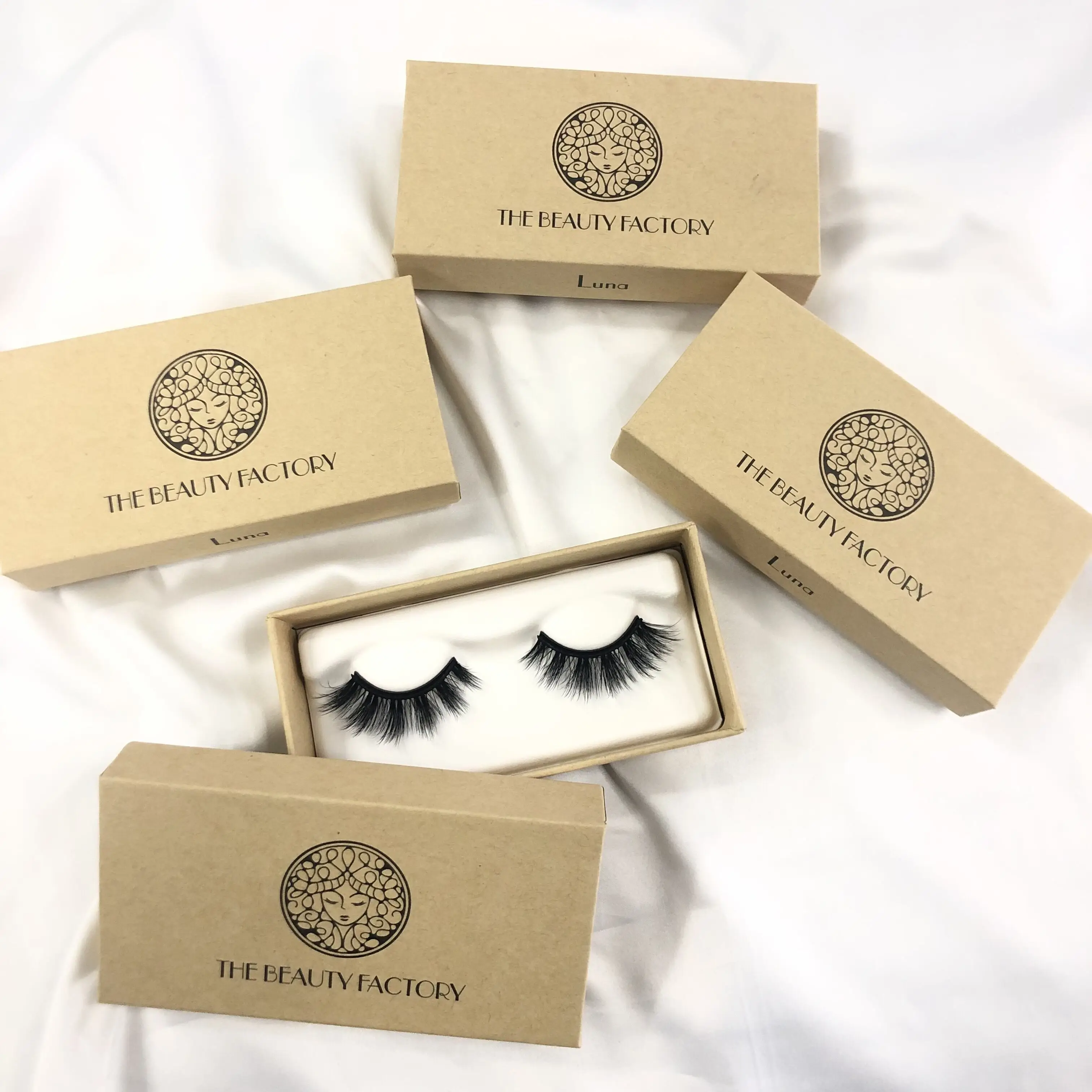 Eco Friendly biodegradable quare 3d mink bio-based lashes Kraft paper box packaging 100% VEGAN Plant Fiber Synthetic