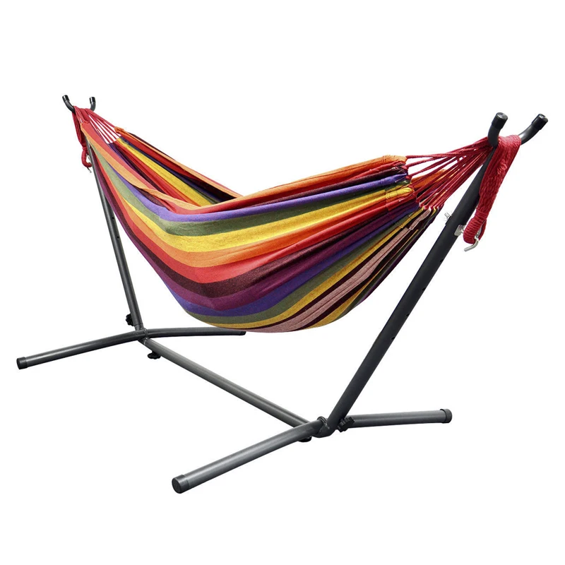 Садовая мебель, складной уличный гамак с подставкой и 2 спальнями, гамак, Пляжная качели, подвесная рама, гамак