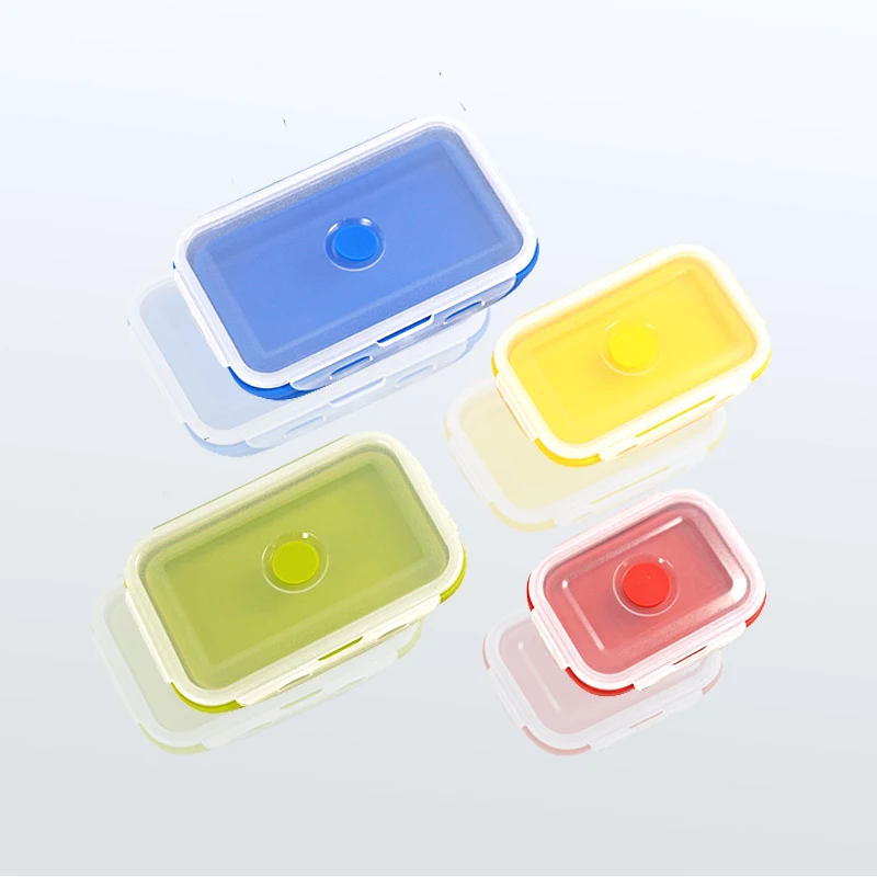 New pattern Bento box Silica Gel lunch box Portable Reusable Kitchen Folding Lunch Box  Food Storage Container