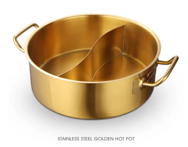 
XINCHU Golden Stainless steel Two Flavor Mandarin duck hot pot 