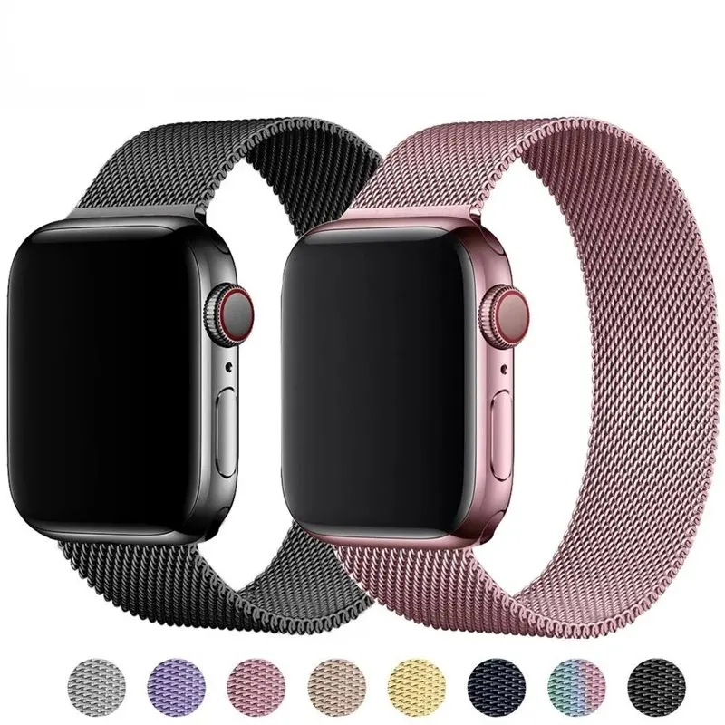 Ремешок «Миланская петля» для Apple watch band 44 мм 40 iWatch Band 38 42 металлический магнитный браслет series 4 5 6
