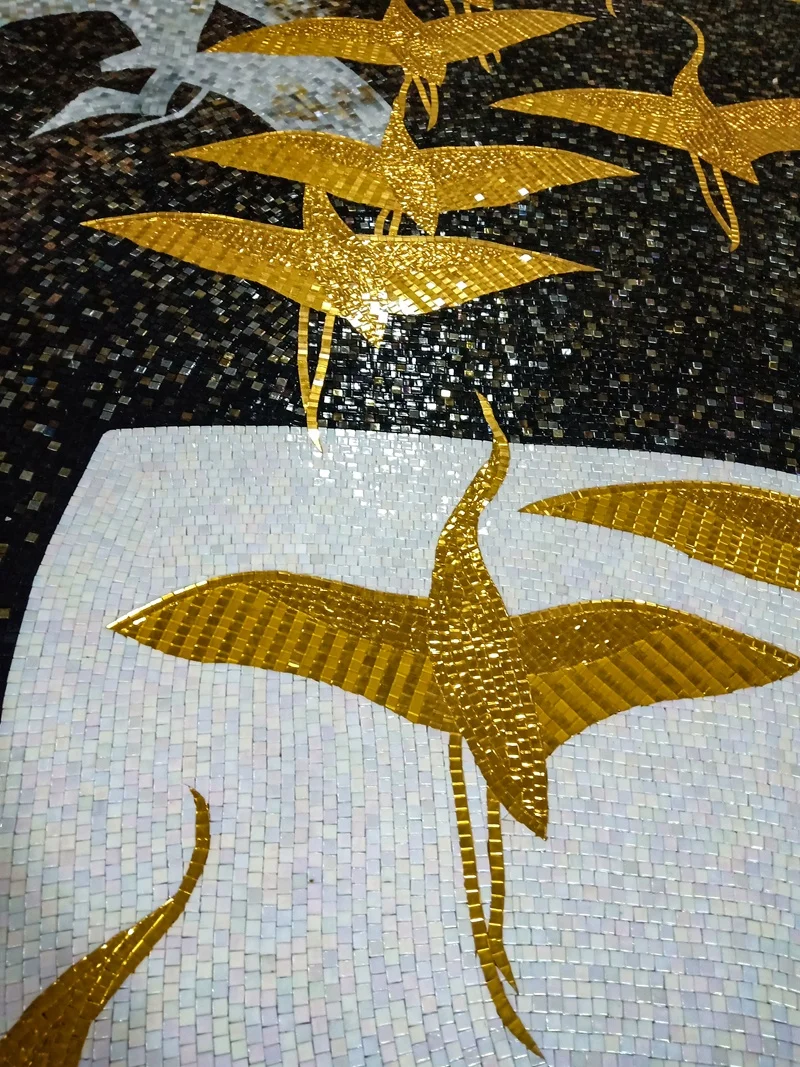 Modern Craft Murals Square Glass Mosaic Tile for TV Background and Kitchen Backsplash Decoration tiles glass mosaic