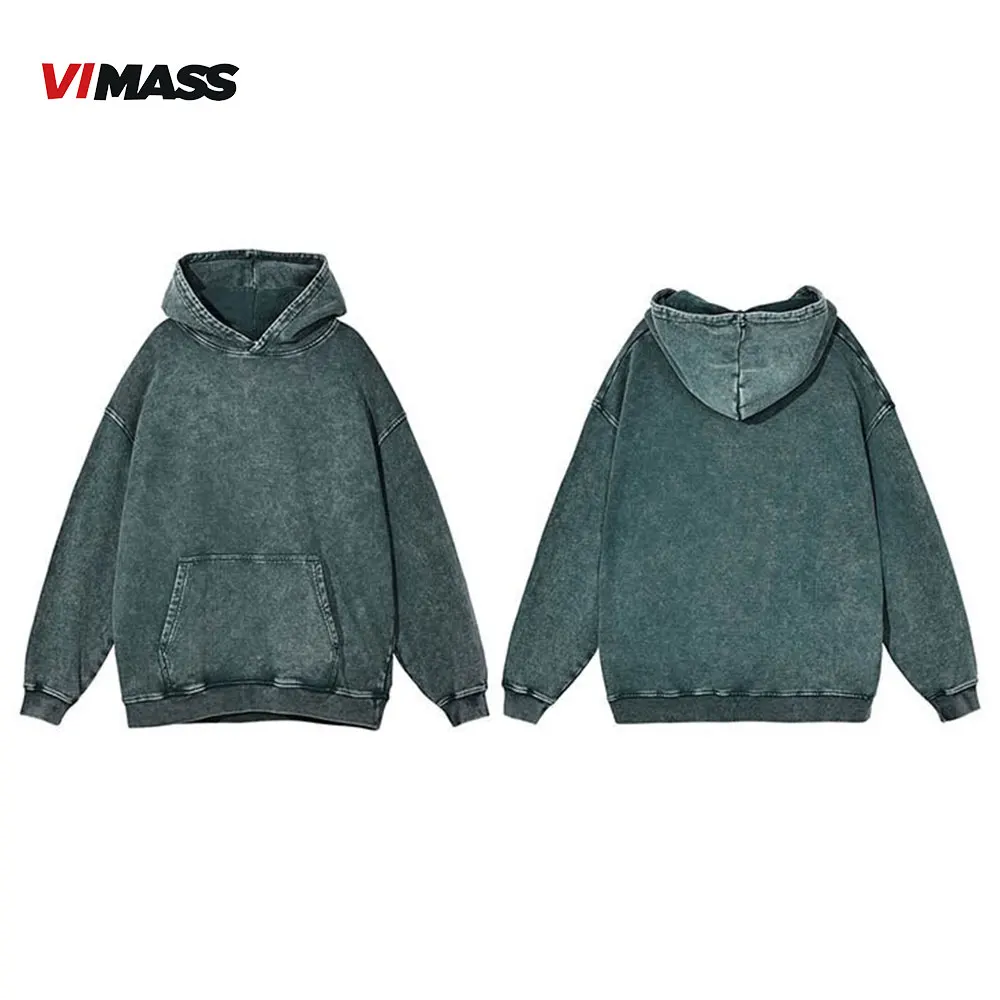 Factory Men cotton 500gsm distressed hoodies vintage acid wash hoodie fashion hip pop hoodie for customization
