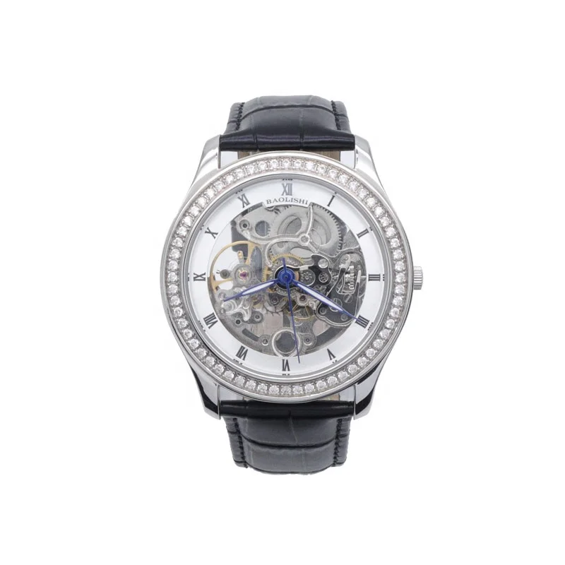 New Design Luxury Automatic Mechanical Watch Men 925 Sterling Silver mechanical watches for men with leather strap