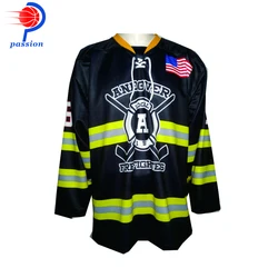 Top quality sublimated  customized designs logos and best custom material ice hockey jersey