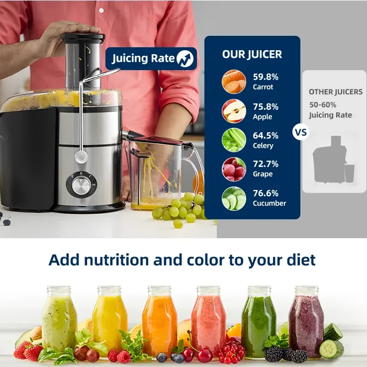 Multifunction Commercial 4 In 1 Big Mouth Carrot Vegetable Juicer Extractor Food Mixer Fruit Juicer