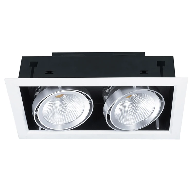 RONSE Recessed Cob 2*10w 2*20w 3*10w 3*20w Cob Home Grille Lamps Spot-it 360 Adjustable Grille Led Light Showroom Grille Lights