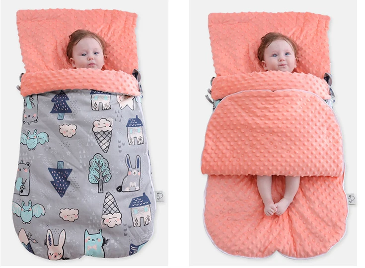 
Cotton anti-startle autumn and winter thickened dual-use newborn baby quilt sleeping bag 