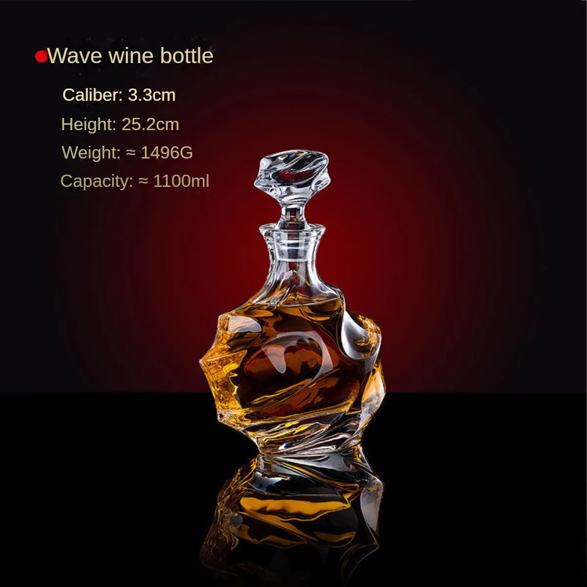 New Arrival High Quality 1000ml Transparent Luxury Exquisite Cutting Process Whisky Glasses Bottle Wine Bottls Set