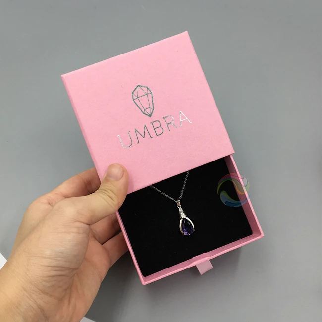 Kraft Brown Paper Custom Logo Thin Large Necklace Jewellery Box