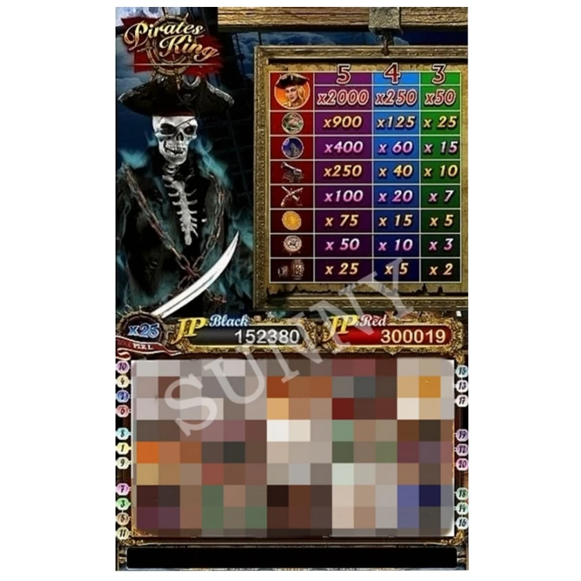 Вертикальная игровая доска с пиратским королем для Subsino/Nile Treasure US skill preview games/POG 510 wms 550 keno Fire link games