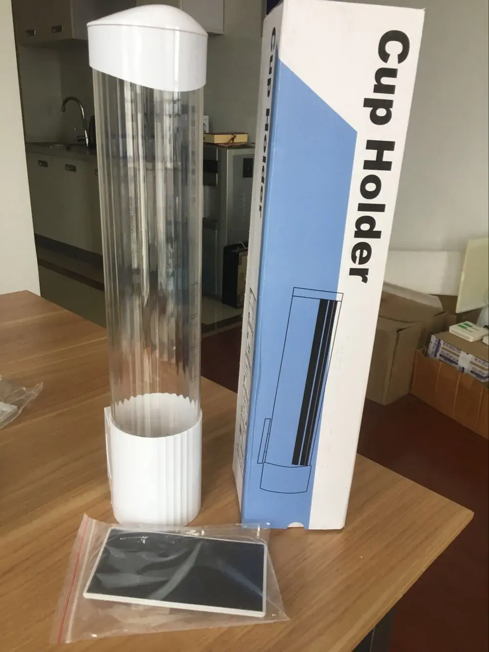 Black Color Paper Cup Dispenser for Water Cooler with Screw fixing Magnet Cup Holder