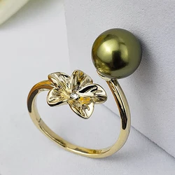 Hawaiian jewelry 18k Gold Natural  Pearl Rings Wedding Designs For Women