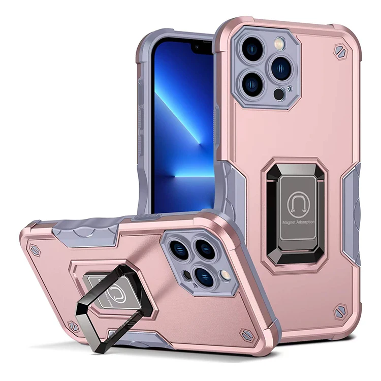 High Quality Heavy Duty Phone Cases 2 In 1 Shockproof Magnetic Car Kickstand Back Phone Cover For Samsung Galaxy S22 S21 Ultra