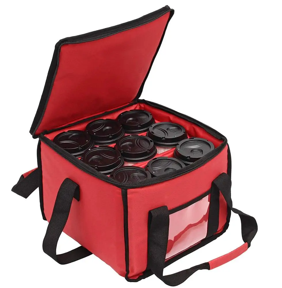 Wholesale Portable Drink Coffee Beverage Delivery Bag 9 Drinks Holder Thermal Box Cup Holder Delivery Bag