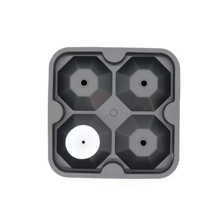 Amazon Hot Cavity Large Ice Cube Tray with Lid Silicone Ice Cube Molds 4 Ice tray Stackable Durable