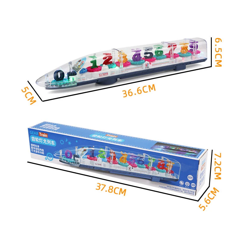 New funny light music universal walking transparent gear kids wheel toys electric toy train