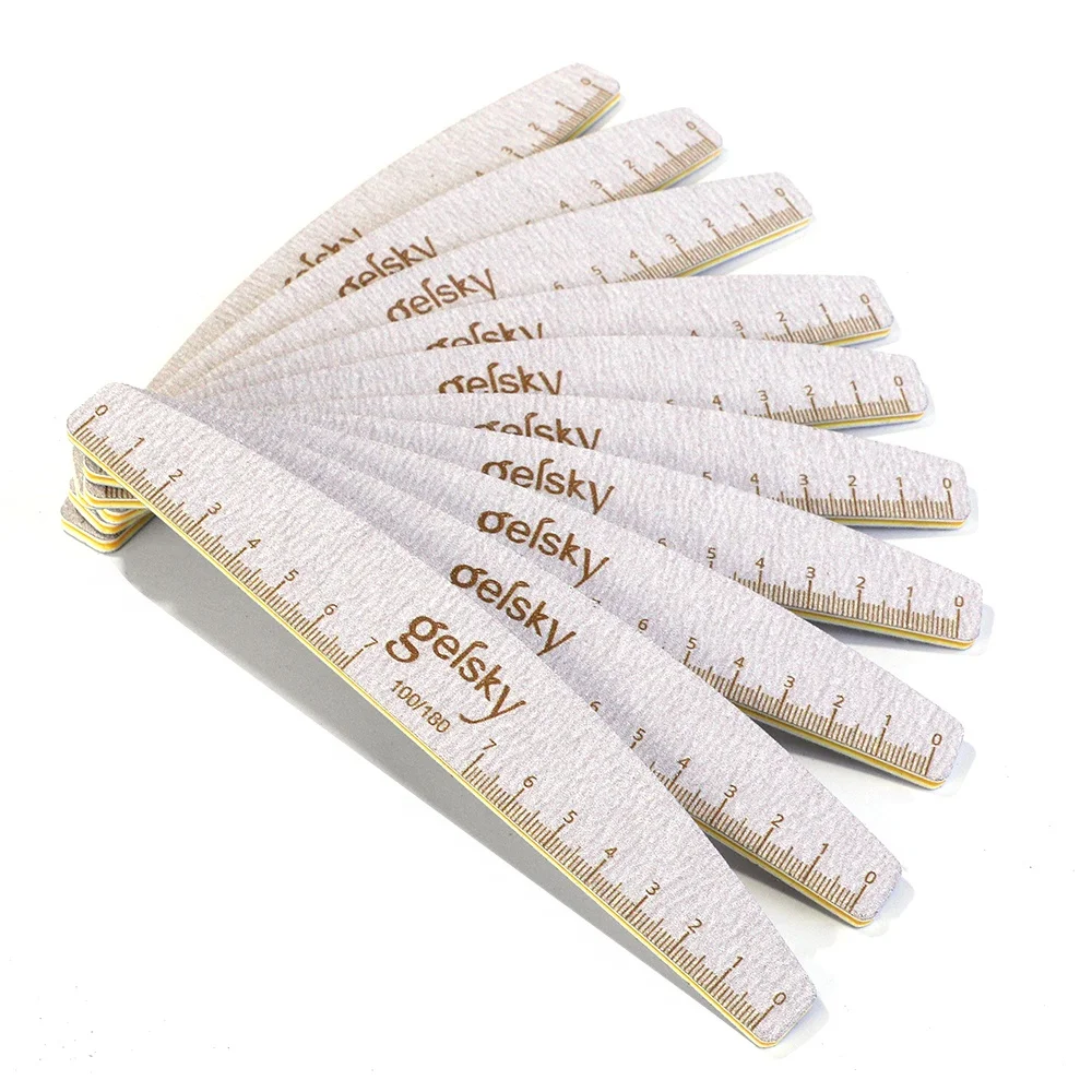 Gelsky 100/180 Nail File Professional High Abrasion Resistance Zebra Nail File 180/180 150 240 80/100 Nail File