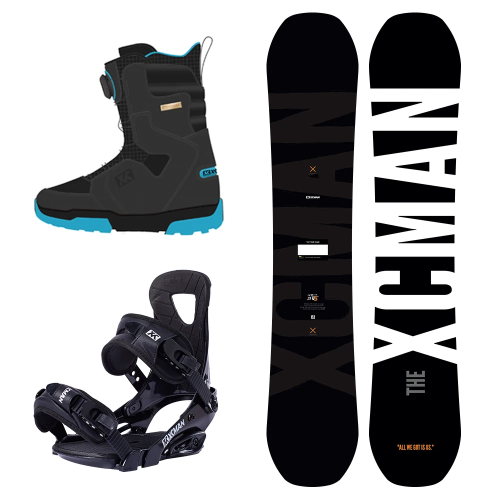 Full Set Snowboard with Bindings and Snow Boots for All Mountain Snowboard Skiing