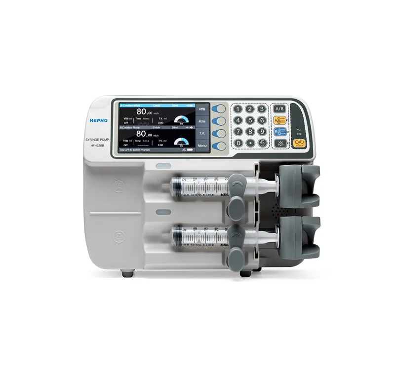 Двухканальный шприцевой насос CE ISO, медицинский класс II, функциональная Настройка