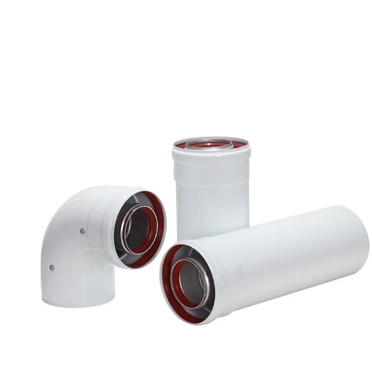 Factory 60/100mm condensing chimney pipe 90 degree connector aluminum extension flue elbow for gas wall-hanging stove