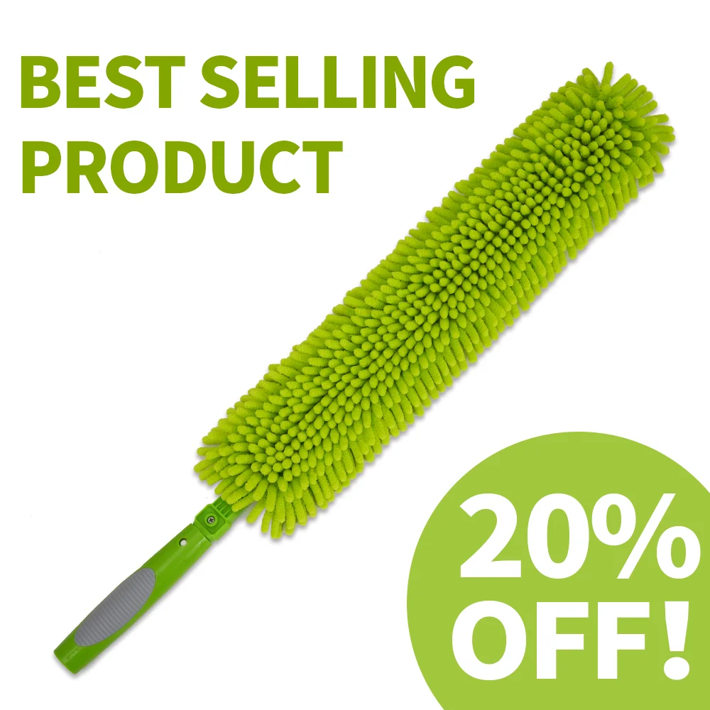 Hot Selling Flexible Washable Microfiber Chenille Ceiling Fan Cleaning Duster household cleaning tools & accessories