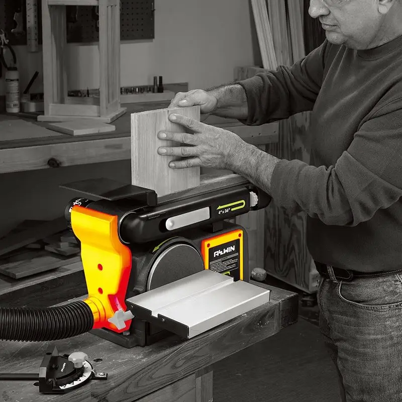 100*914mm Belt Easy Accessibility Woodworking Belt Disc Sander for Garage Electric Industrial Cast Iron Customizable 80# & 80#