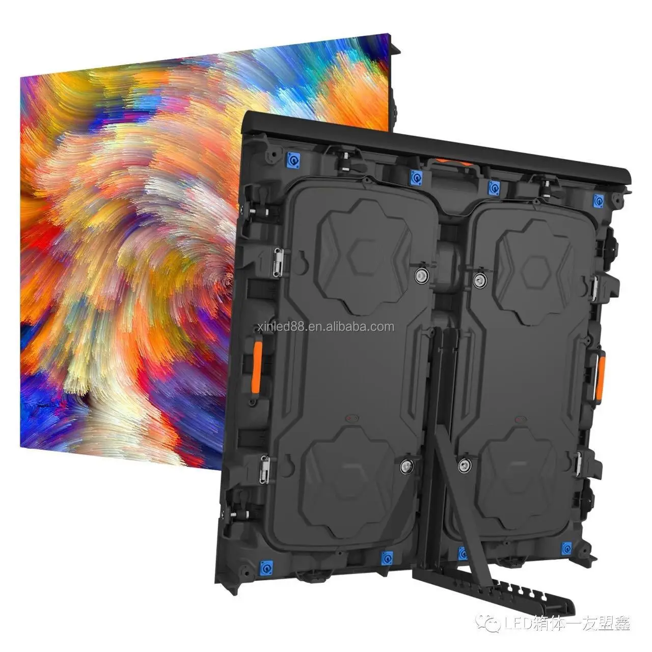 Best price p8 outdoor 960*960mm street highway poster three sides commercial advertising led screen board