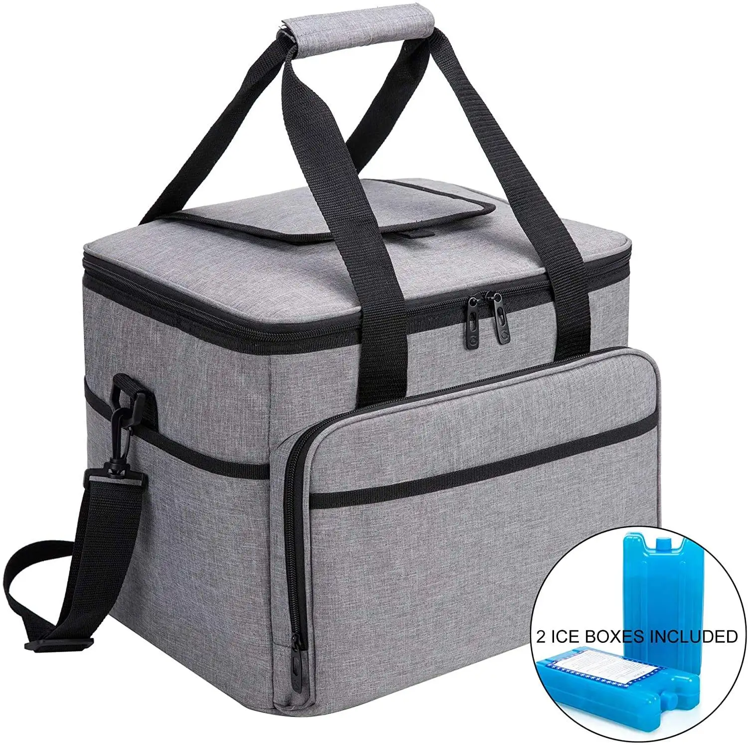 Custom Foldable Soft Cooler Bags 600D Oxford Thermal Insulation Picnic Bags Refrigerate Ice Pack For Outdoor Tote Lunch Bags