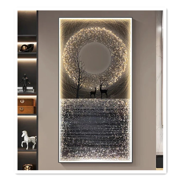 ArtUnion Modern minimalist animal art painting living room porch crystal porcelain home LED background wall