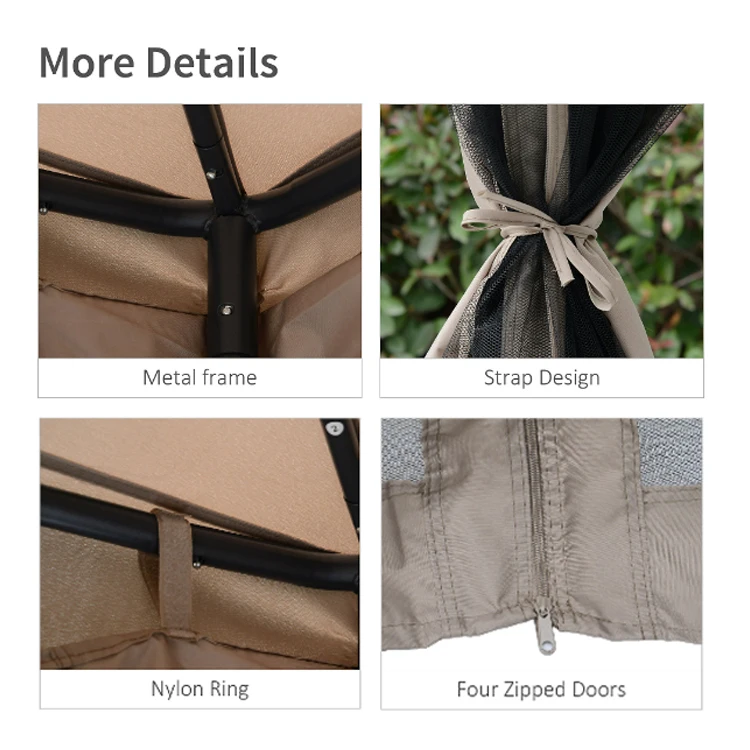 3x3M Metal Gazebo Garden Outdoor 2-TierRoof Marquee Party Tent