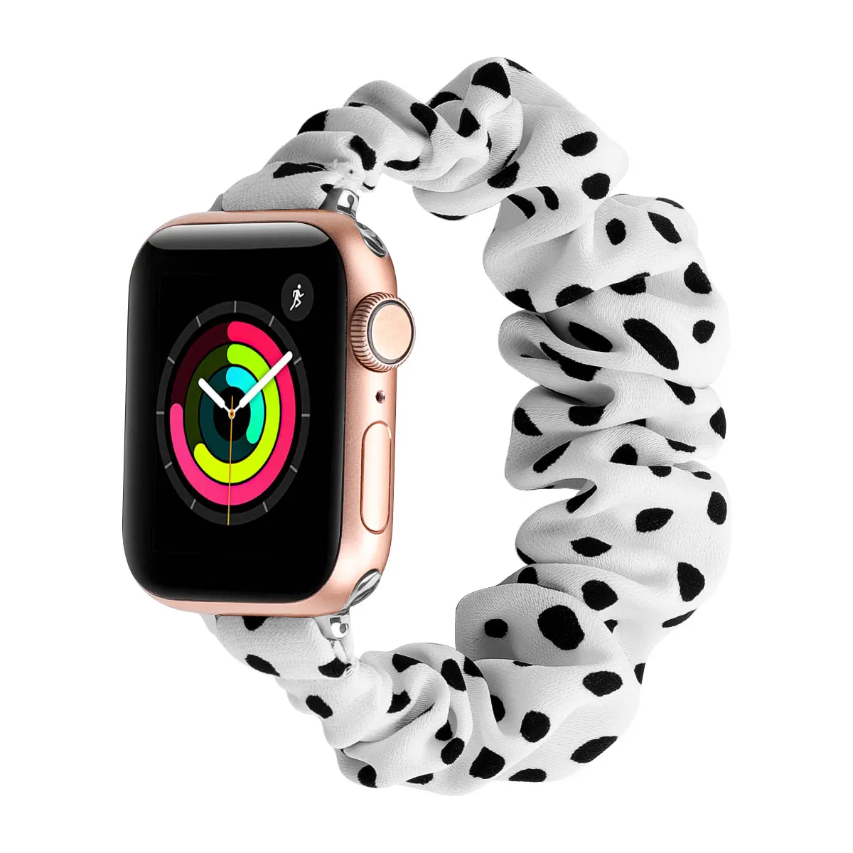 Cute Women Hairband Fabric Scrunchie Wristbands Smartwatch Strap for iwatch Series 7/6/5/4/3/2/1/SE