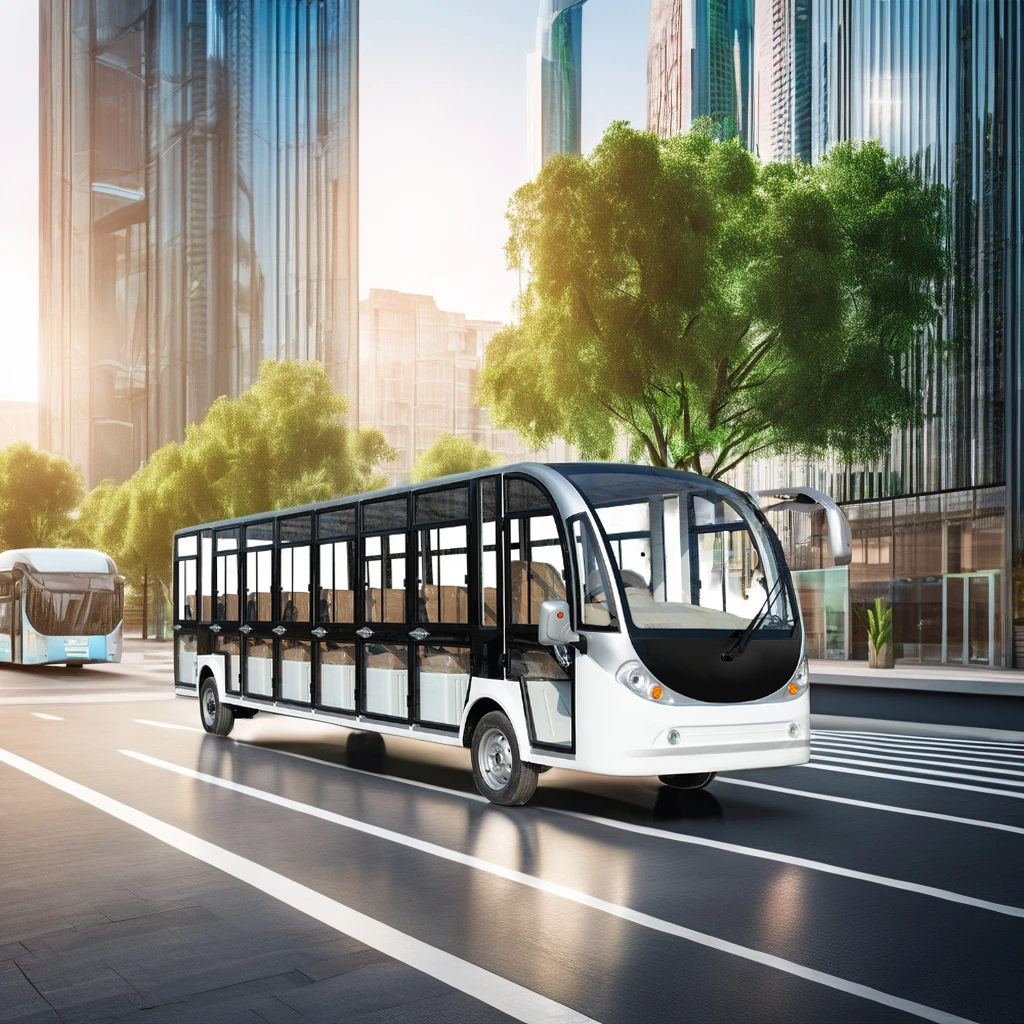 Fully Enclosed 23 Seat Sightseeing Bus With 1100CC Displacement Electric Power 23 Seat Shuttle Bus