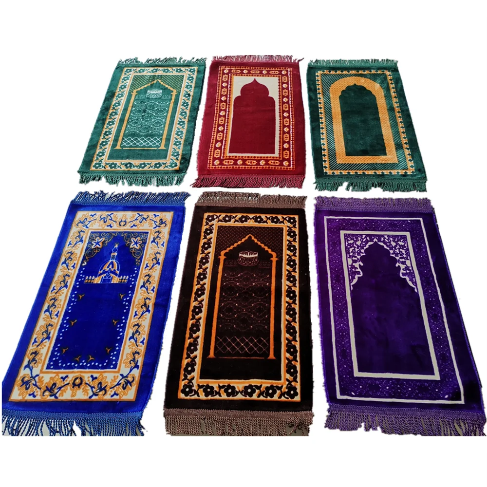 
Children prayer mat Kids Islamic Prayer Rug Janamaz Muslim Salah Namaz Sajadah Gift Mat 35x65CM 