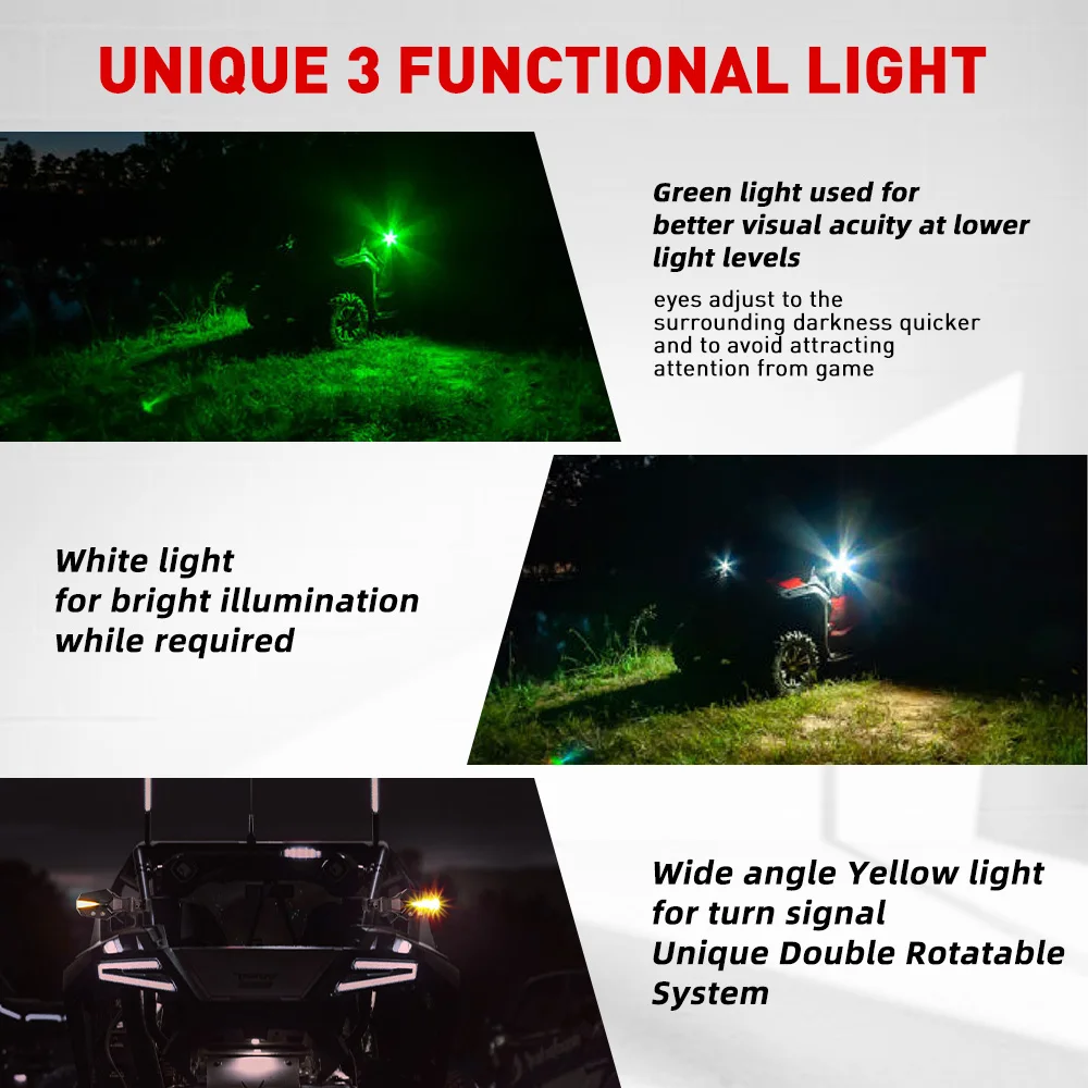 UTV ATV Accessories maverick Rearview UTV Rear View Side Mirrors With Lights