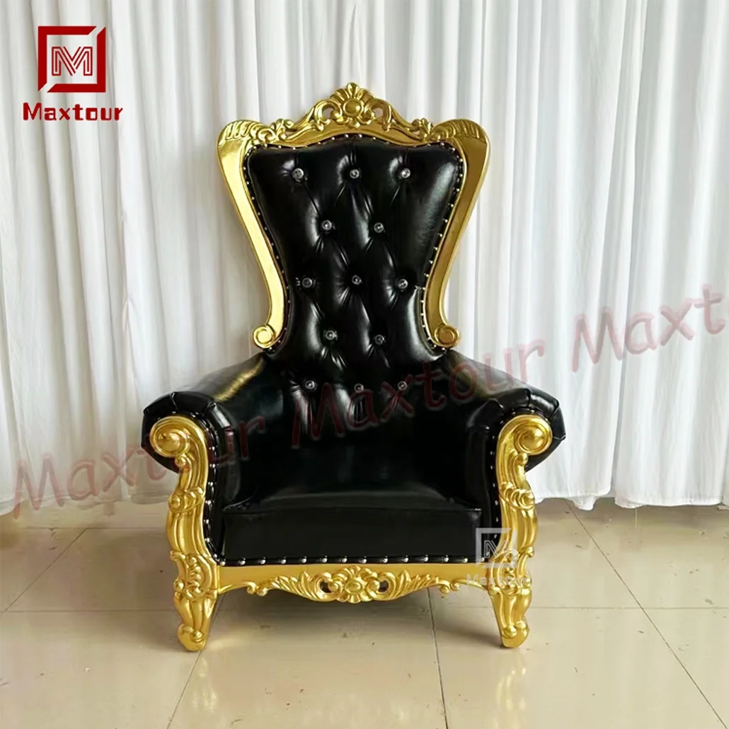 Classic Royal Luxury Children Throne Chair Wedding High Back Hotel Golden King Throne Chair