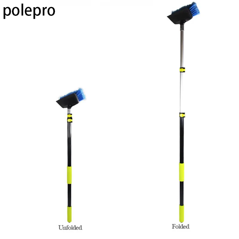 POLEPRO Telescopic Pole with Brush for Window Cleaning Kit Extension Handle Window Squeegee  Floor Washing