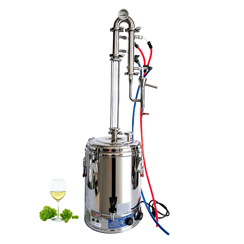15L Small household commercial still crystal hollow reflux column brewing equipment brandy vodka brewing machine Winery fittings