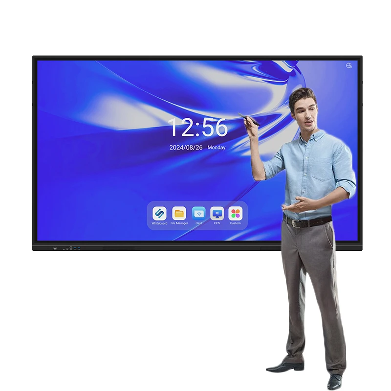 55 65 75 86 98 Inch 4k Interactive Whiteboard Smart Tv Board All In One Interactive Screen Panel With Projector For Classroom