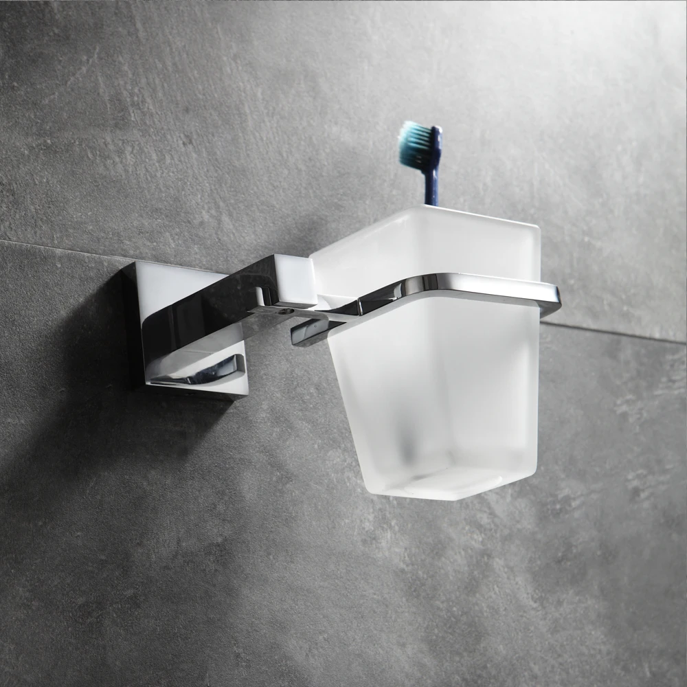 Bathroom accessories toothbrush holder wall mount set chrome brass matel home decor