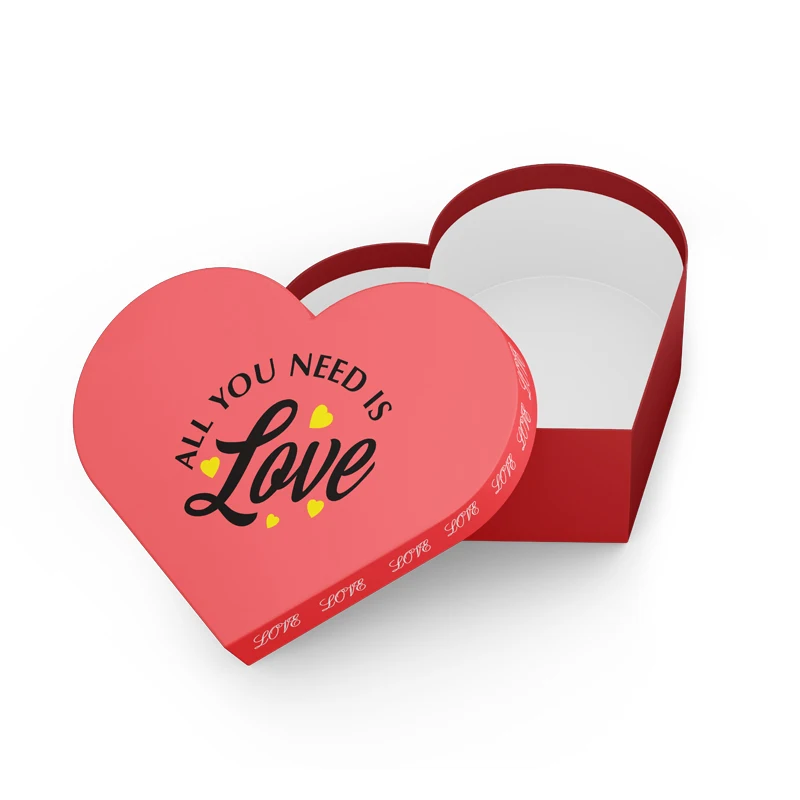 Специальная бумажная картонная подарочная коробка в форме сердца с крышкой