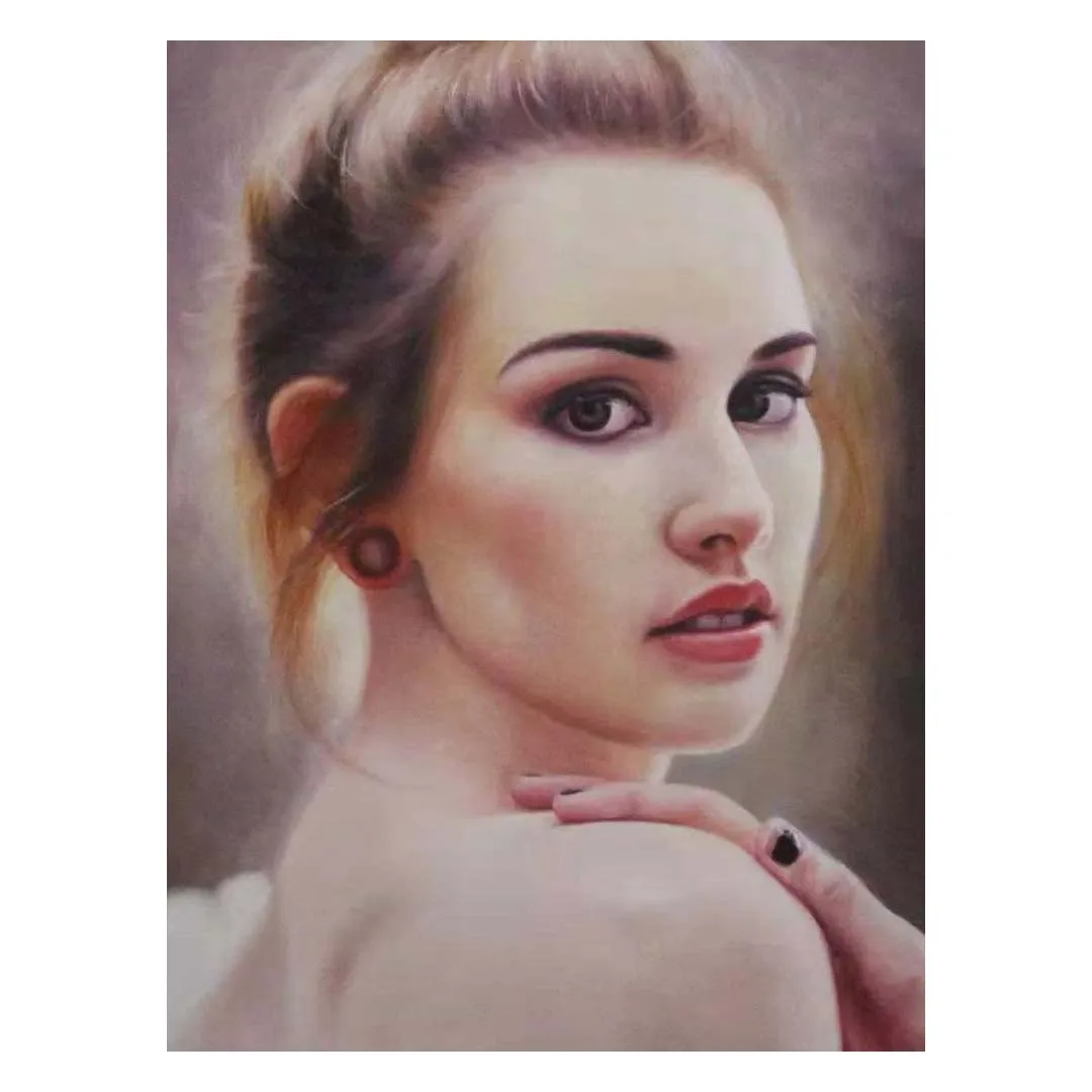 Popular Creative Handmade Sofa Decor Self Figure from Photo Wall Art Oil Canvas 100% Handpainted Realist Portrait Oil Painting