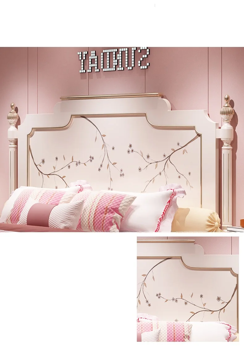 Горячая продажа деревянные детские кровати для девочек принцесса мебель