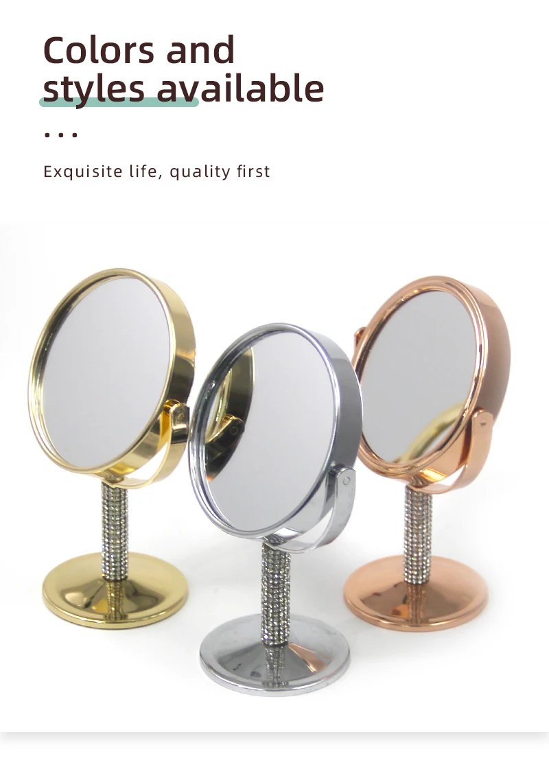 Compact Metal Wind Table Standing Mirror 360 Rotating Vanity Mirror Shaving Makeup Mirror For  Dressing Table Dressing Room