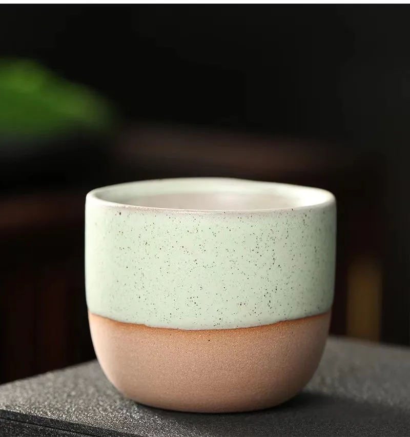 wholesale discount price cheap matte color glaze kiln change ceramic tea cup coarse pottery coffee tea cup for restaurant hotel