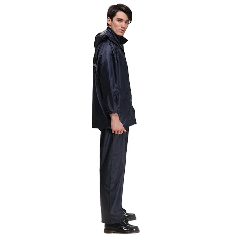 
Polyester reflective stripe black poncho raincoat 