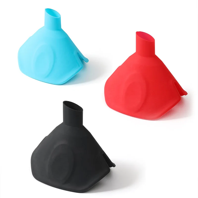 2 IN 1 Silicone Insulation Clip Small Hole Funnel Multifunctional Pot Handle Cover Non-Slip Pot Ear Clip Sleeves