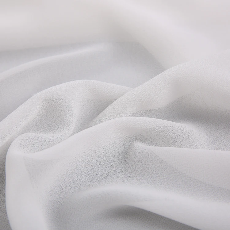 Индивидуальный дизайн, Простая цветная ткань из полиэстера 28T, готовая гофрированная шифоновая ткань 75d для женского платья