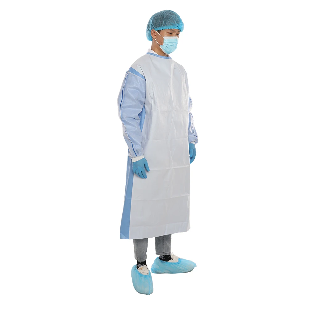 Wholesale AAMI Level 4 Waterproof Reinforced Non Woven Operation ICU Sterile Disposable Surgical Isolation Gown With 510K